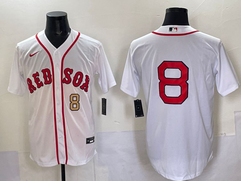 Men Boston Red Sox #8 No Name White Game 2025 Nike MLB Jersey style 002->boston red sox->MLB Jersey